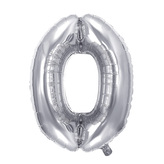 Narozeninový balónek, stříbrný 40" číslo 0