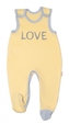 Kojenecké bavlněné dupačky Baby Nellys, Love - žluté, vel. 62; 62 (2-3m)