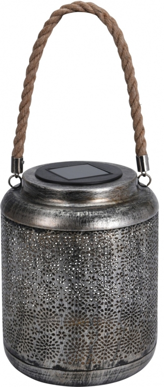 Koopman, Kovová solární LED lucerna ANTIK průměr 15 cm, výška 22 cm, vločky
