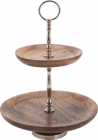 KOOPMAN, Etažérka 2 patra z mangového dřeva