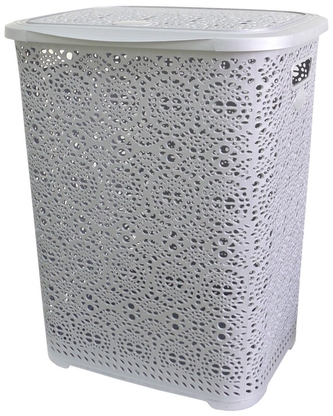 Mega Plast, SET Monako, koš na prádlo + koš na kolíčky + koš na prášek + košíky XS, S, M (šedá metalíza)