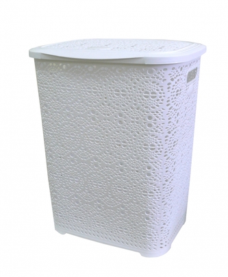 Mega Plast, SET Monako, koš na prádlo + koš na kolíčky + koš na prášek + košíky XS, S, M (bílý)