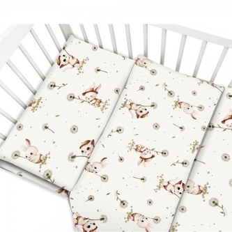 Povlečení do postýlky, bavlna, 2D sada, Kocourek a pampeliška - bílá, 135x100; 135x100 Povlečení do postýlky, bavlna, 2D sada, Kocourek a pampeliška - bílá, 135x100; 135x100