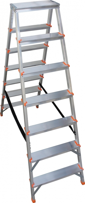 IGOTREND, oboustranné hliníkové schůdky (2 x 7), 150 x 51 x 12 cm IGOTREND, oboustranné hliníkové schůdky (2 x 7), 150 x 51 x 12 cm