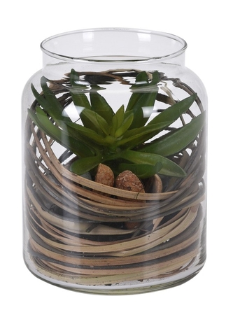 KOOPMAN, Dekorační umělá květina ve skleněné dóze, dekor č.4