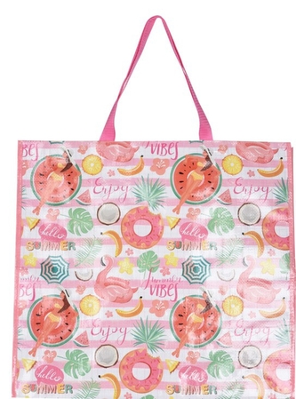 Koopman, Nákupní taška SUMMER 49 x 45 x 18,5 cm, růžová