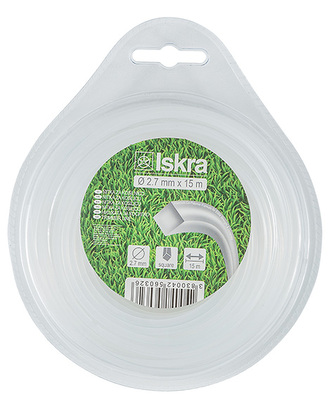 ISKRA, struna do sekačky 2.7 mm x 15 m, čtverec