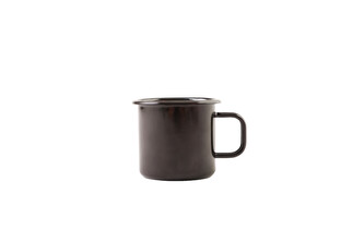 Olymp, Jihočeský plecháček, smaltovaný hrnek 8 cm (0,37 l), černo/černý,  (219/10b)