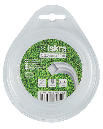 ISKRA, struna do sekačky  2 mm x 15 m, čtverec