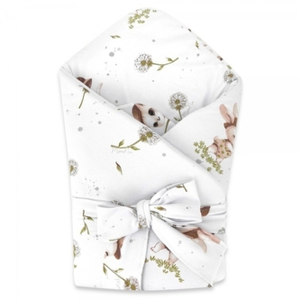 Zavinovačka na zavazování, LUX SOFT, bavlna, Kocourek a pampeliška - bílá