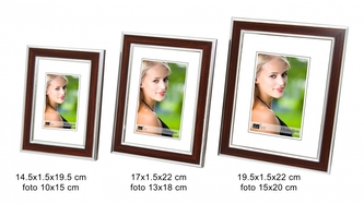 DUE ESSE, Set 3 ks fotorámečků dekor světlé dřevo, 10x15 cm / 13x18 cm / 15x20 cm