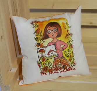 Polštářek - učitelka červená