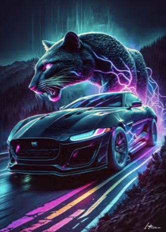 Diamantový obrázek - magický panter 30 x 40 cm