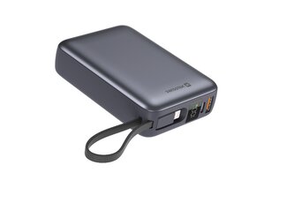 SW POWER BANK 20000 mAh S INTEGROVANÝMI KABELY  USB-C A LIGHTNING VESMÍRNĚ STŘÍBRNÁ