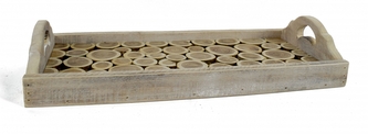 DUE ESSE, Dřevěný podnos s uchy 40 x 18,5 cm