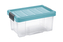 Úložný box s klipem PUZZLE 14 l transparent/modrá