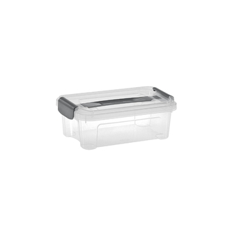 Úložný box COMBI 2,5L s víkem stříbrná/transparent