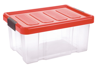 Úložný box s klipem PUZZLE 5L s víkem transparent/oranžová