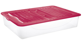 Úložný box DODO STOCK-BOX 56,4 l transparent/červená