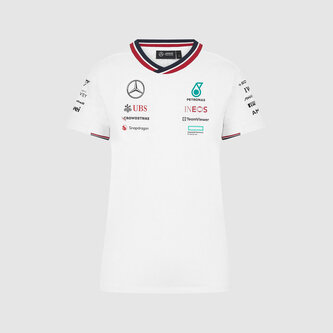 Dámské týmové tričko Mercedes AMG F1 bílé - M