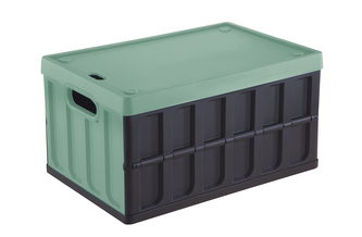 Skládací přepravka s víkem CARGO 46 l černá/zelená