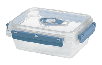 Dóza na potraviny FRESH SYSTEM 0,9 l obdélník, s ventilem transparent/modrá Dóza na potraviny FRESH SYSTEM 0,9 l obdélník, s ventilem transparent/modrá