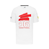 Scuderia Ferrari F1 fanouškovské triko Charles Leclerc bílé - XXXL