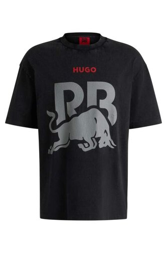 Volnočasové tričko HUGO - Racing Bulls černé - XL