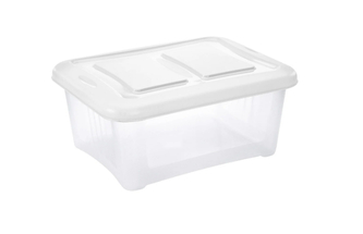 Úložný box STOCK-BOX 13 l transparent/bílá