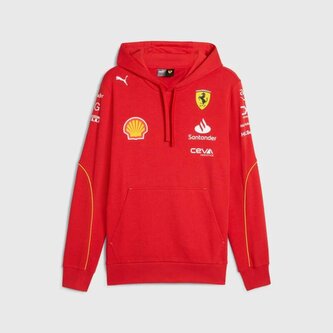 Týmová mikina s kapucí Scuderia Ferrari F1 červená - XL