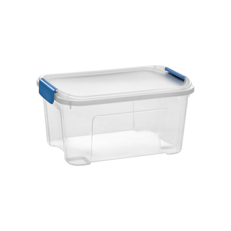 Úložný box COMBI s víkem a klipy 4,6 l transparent/modrá