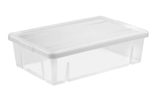 Úložný box LINEA 28L s víkem transparent