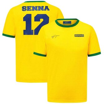 Fanouškovské tričko Ayrton Senna #12 žluté - L