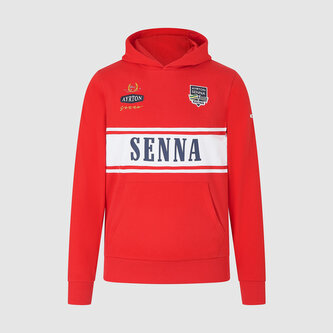 Ayrton Senna mikina Legend červená s kapucí - XXXL