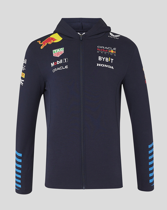 Týmová mikina s kapucí na zip Red Bull Racing F1 tmavě modrá - XXXL