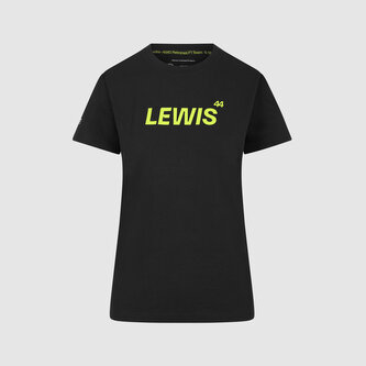 Volnočasové dámské tričko Lewis Hamilton - Mercedes AMG F1 černé - XL