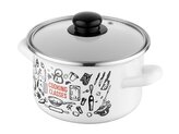 HRNEC SMALTOVANÝ S POKLIČKOU 16 CM 2,1L KITCHEN WHITE