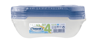 Dóza na potraviny NUVOLA 4x0,5 l obdélník modrá