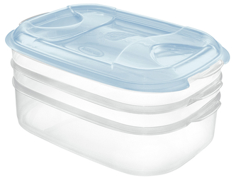 Set dóz NUVOLA PLUS 3x1L transp/modrá