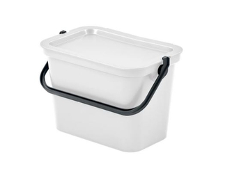 Odpadkový koš s víkem a rukojetí MODA 5l bílá/grafit