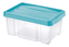 Úložný box s kolečky PUZZLE 43 l transparent/modrá