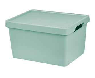 Úložný box MAYA L s víkem - 16,2 l zelená