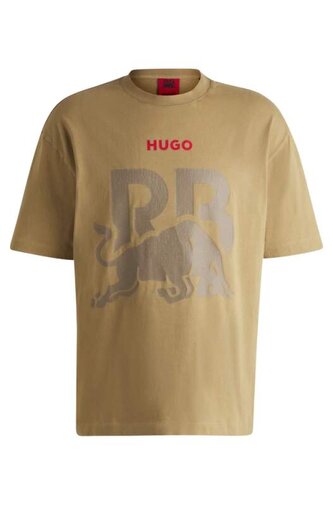 Volnočasové tričko HUGO - Racing Bulls pískové - L
