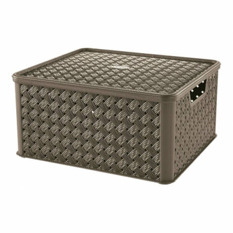 Úložný box ARIANNA s víkem 13 l hnědá