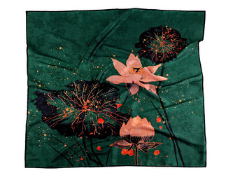 Saténový šátek 70x70 cm - 1 ks - 13 zelená