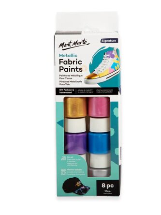 Mont Marte sada barev na textil METALLIC, 8 x 20ml, č.0083, papírový obal