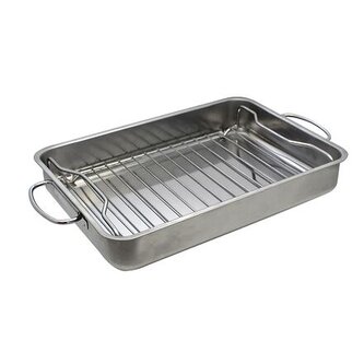 Zapékací mísa s grilovacím roštěm 34x24x5,5 cm, nerezová ELO BASIC 53434 Zapékací mísa s grilovacím roštěm 34x24x5,5 cm, nerezová ELO BASIC 53434