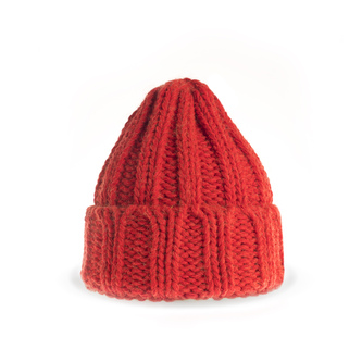 Čepice Vlněná hrubá červená Červené