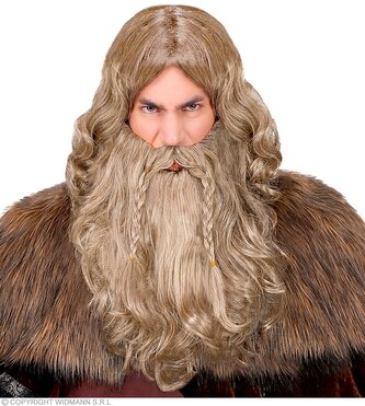 Widmann Hnědá paruka s plnovousem Viking
