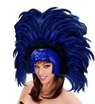 Widmann Brazilská čelenka z peří Rio modrá